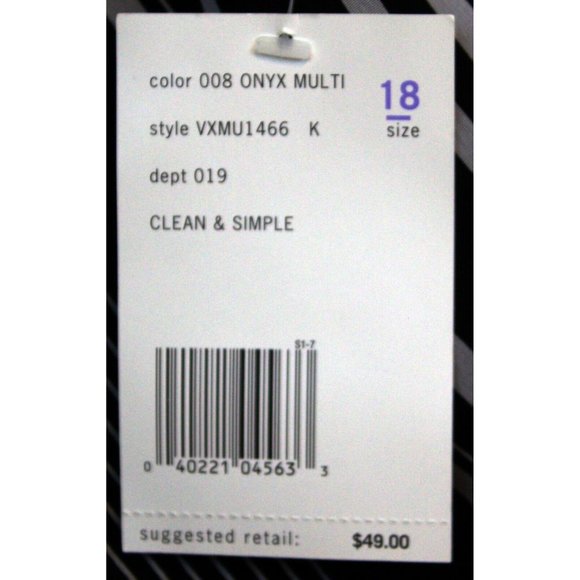 NWT Villager Liz Claiborne Black & White Striped Chevron Maxi Long Skirt Size 18 - Picture 7 of 15